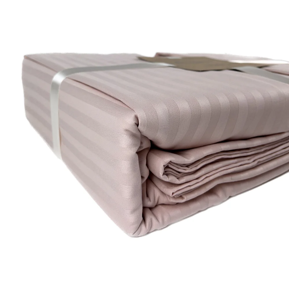 Комплект постельного белья SoundSleep Stripe Pudra сатин-страйп евро 200х220 см пудровый (2251736513014)